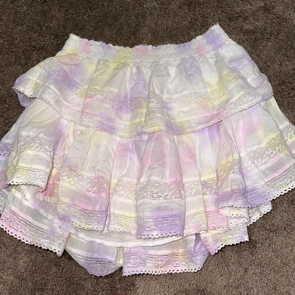 LoveShackFancy Pastel Tiered Mini Skirt - Picture 1 of 4